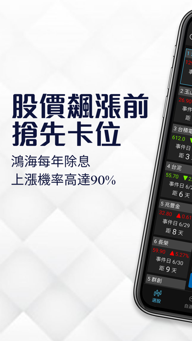除權息獲利神器 產品畫面